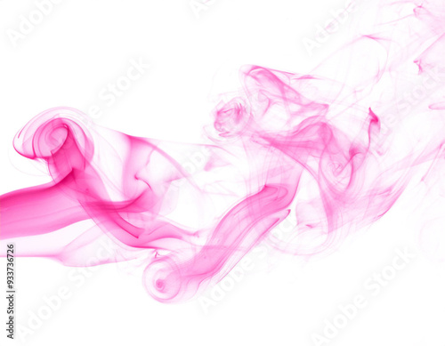 rosa Rauch aus Wasserfarbe, isoliert  Hintergrund, Freisteller