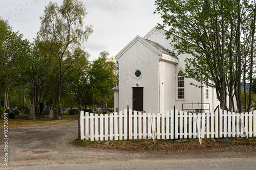 old white church in Alta downtown, Norway