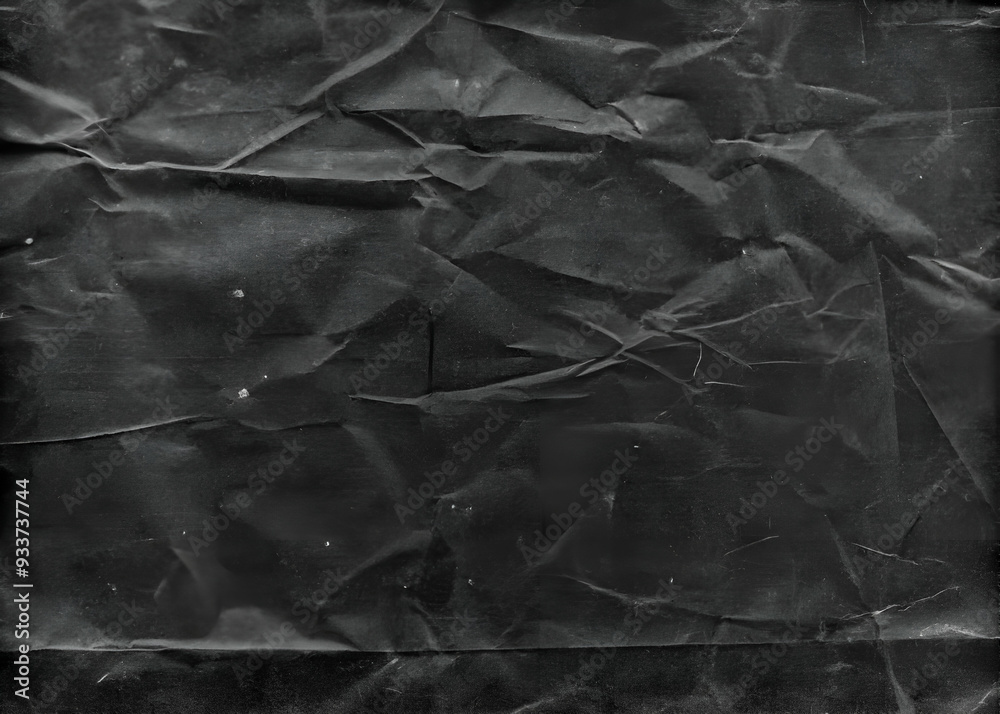Obraz premium Black crumpled paper texture background