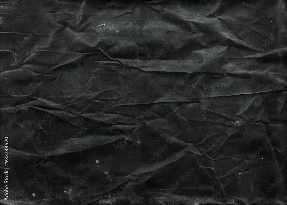 Fototapeta premium Black crumpled paper texture background