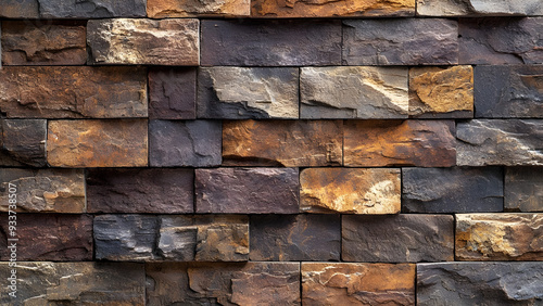 Rustic Stone Wall Texture Background.