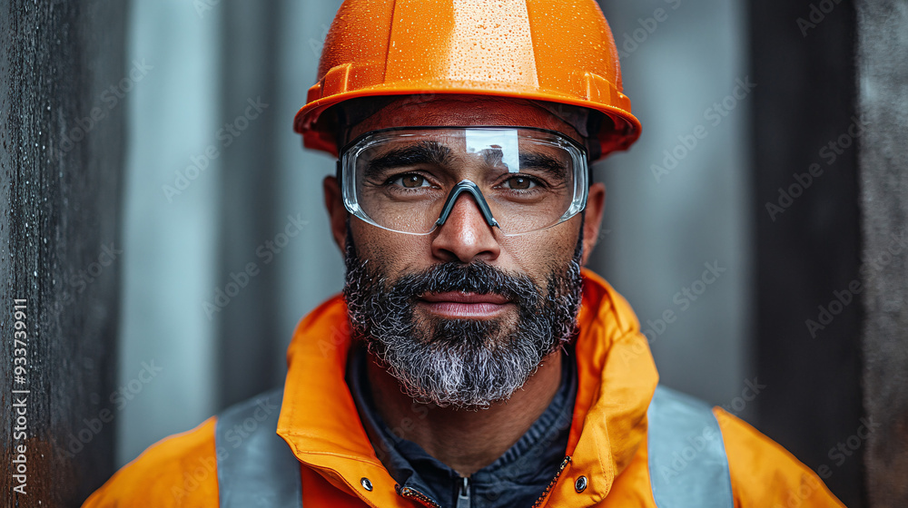 An industrial worker in full safety gear standing confidently, representing industrial safety and professionalism. An industrial worker in full safety gear standing confidently, representing industrial safety and professionalism.