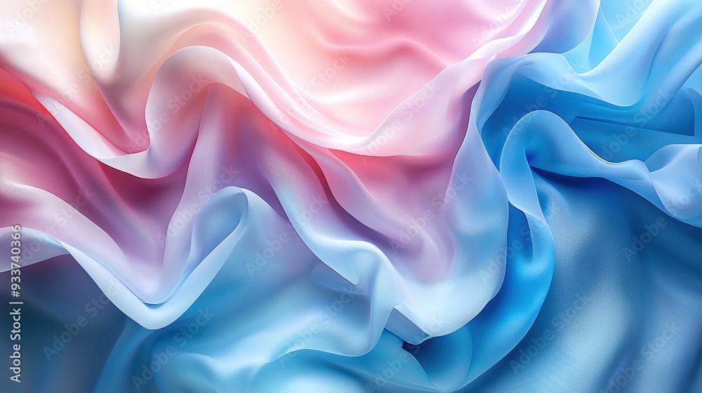 Obraz premium Elegant abstract background with flowing pastel pink and blue fabric. Perfect for design, fashion, and background concepts.