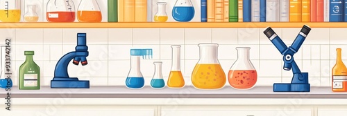 Laboratory test in vintage colors for microbiology