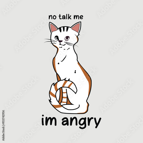No talk me I m angry nice cat vector t-shirt. Cartoon Cat T-Shirt Design, International cat day t-shirt, Pets lovers design. 
Happy Halloween scary trendy vector t-shirt design. 