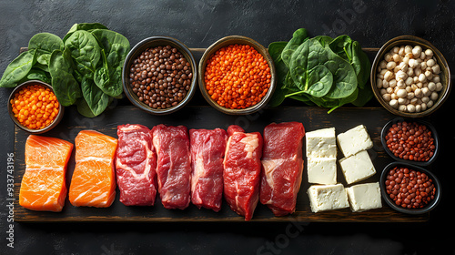 A selection of iron-rich foods