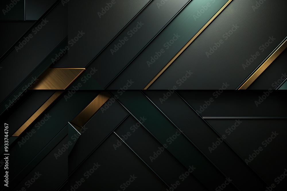 Abstract geometric background with black and gold stripes. Abstract geometric background with black and gold stripes.