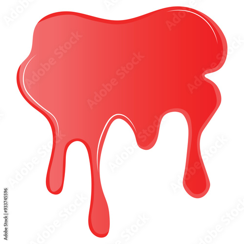 Strawberry Splash with Cartoon Style. Isolated on White Background. Vector Illustration Design