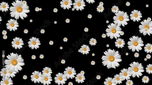 ramashka flowers with suitable alpha channel for your video