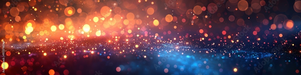 Colorful bokeh lights illuminating dark background in a festive atmosphere Colorful bokeh lights illuminating dark background in a festive atmosphere
