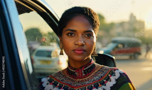 Kenyan Woman Mastering Parallel Parking in Busy Nairobi