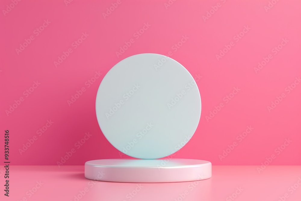 White circle on pink background White circle on pink background