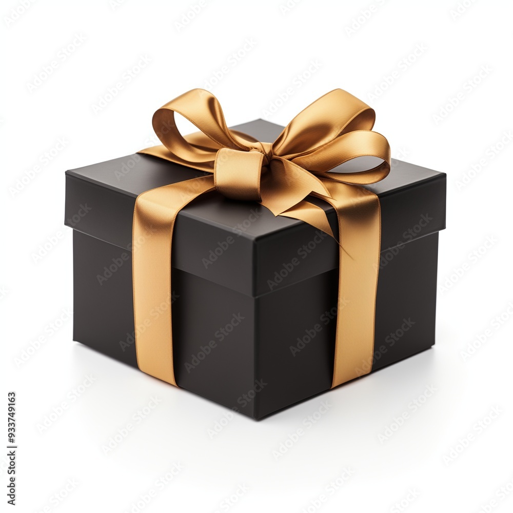 Black Gift Box isolated on White Background. Black Gift Box isolated on White Background.