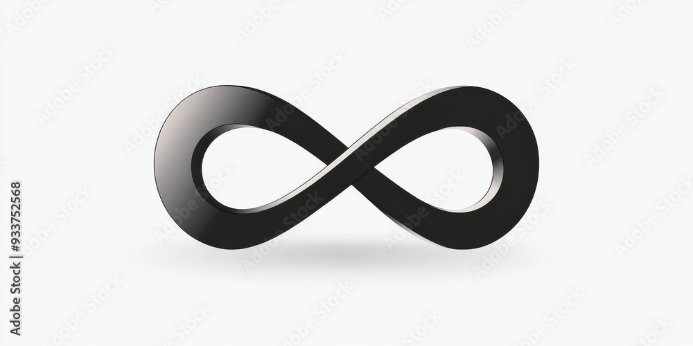 Black Infinity Symbol on White Background, Simple Vector Line Art, Minimalistic Design Black Infinity Symbol on White Background, Simple Vector Line Art, Minimalistic Design