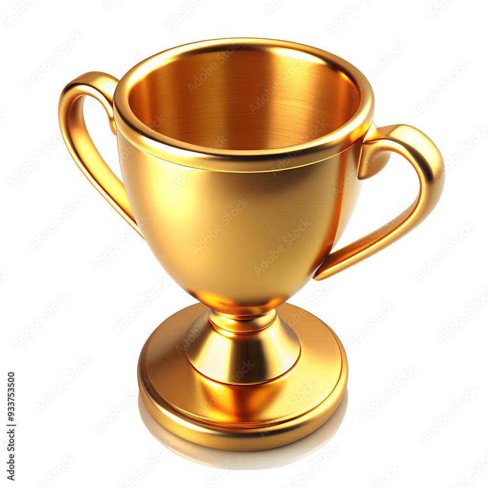 golden cup with soft form, isometric, isolated on a transparent background golden cup with soft form, isometric, isolated on a transparent background