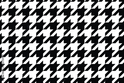 Houndstooth Pepita seamless pattern. Repeating Pepito texture. Black houndstooth on a white background. Repeated abstract argyles for design BW prints. Repeated houndstooth plaids and dogtooth.