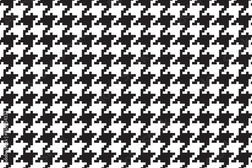 Houndstooth Pepita seamless pattern. Repeating Pepito texture. Black houndstooth on a white background. Repeated abstract argyles for design BW prints. Repeated houndstooth plaids and dogtooth.