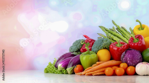 Fresh Vegetables Assortment on Light Background
