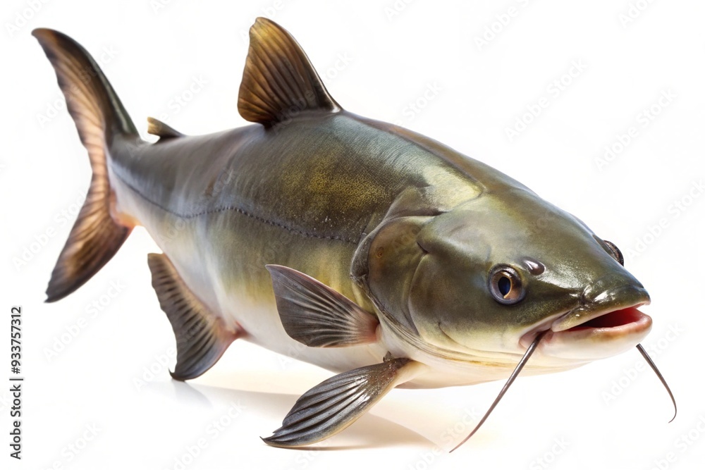 Fototapeta premium Mekong Giant Catfish (Pangasianodon gigas) isolated on white