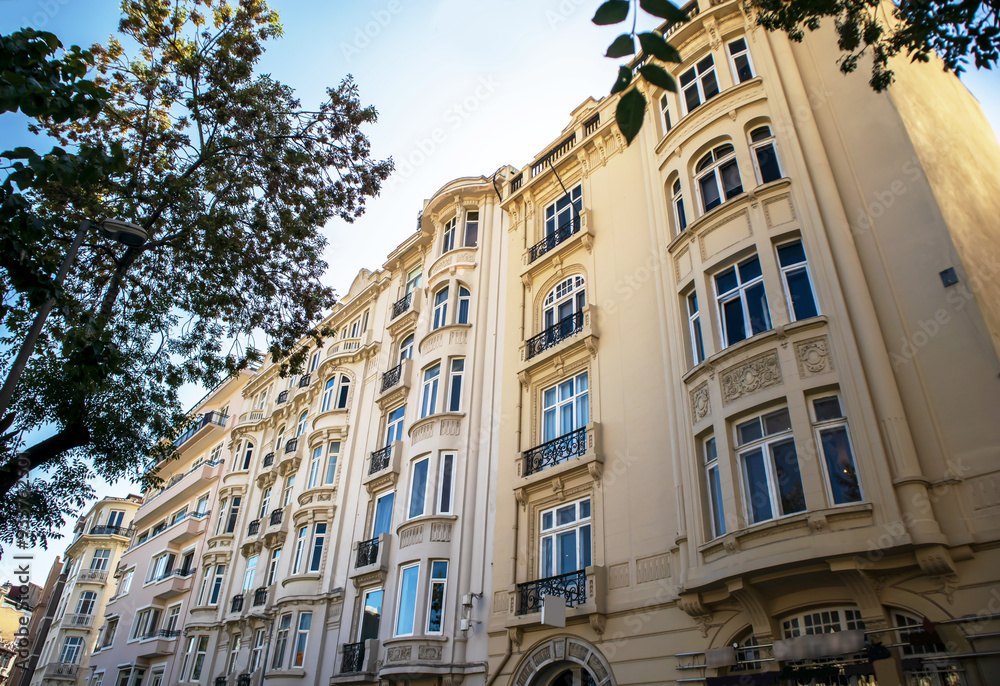 Fototapeta premium apartments facade of tesvikiye nisantasi, istanbul