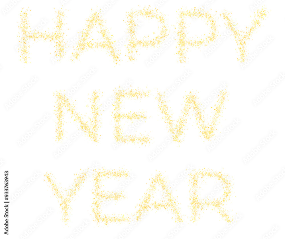 Happy New Year text made of golden sparkles Happy New Year text made of golden sparkles