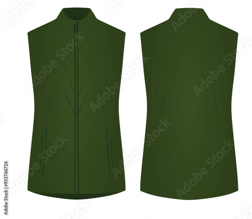 Green  female vest. vector illustration