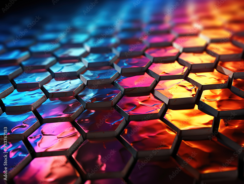 Obraz premium Abstract hexagonal geometric ultra wide background