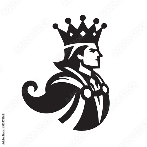 silhouette of a king , white background
