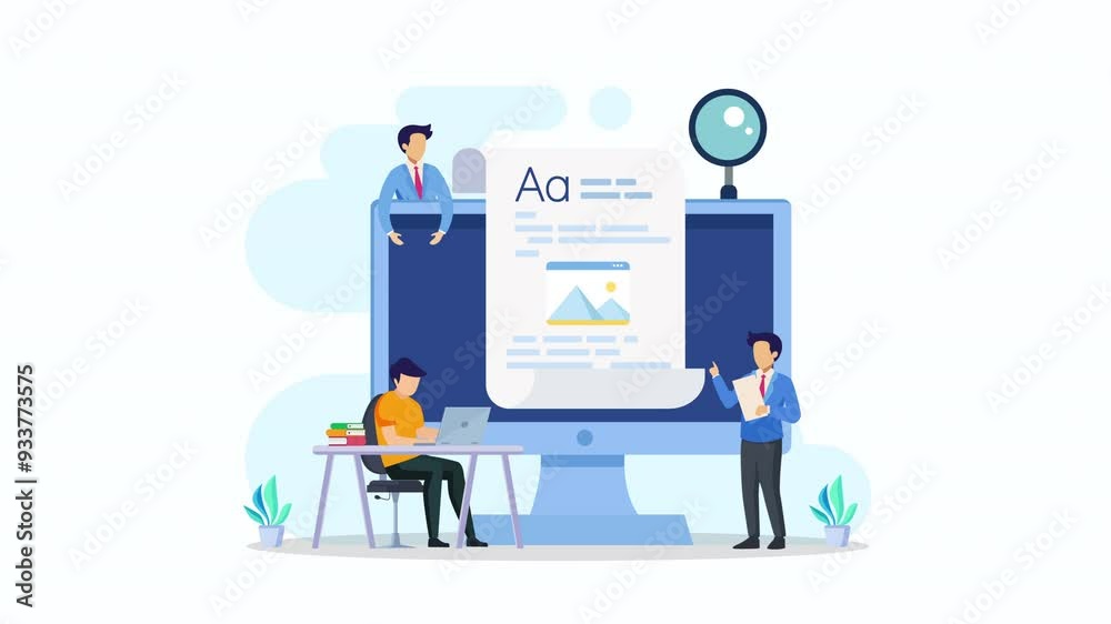 Copywriter 2d video animation 4k clip Copywriter 2d video animation 4k clip