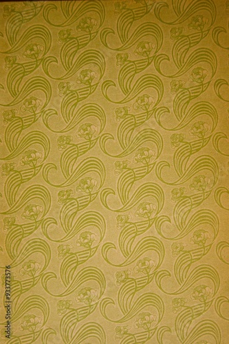 Decorative paper with art nouveau pattern. Early 1900.  