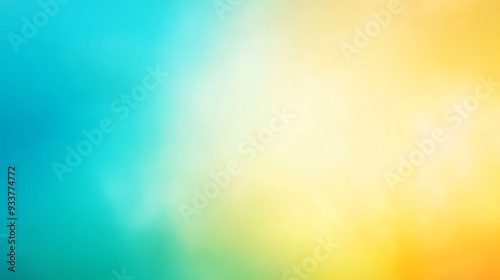 Bright turquoise and yellow gradient, smooth blur, cheerful and energetic tones, summerinspired background photo