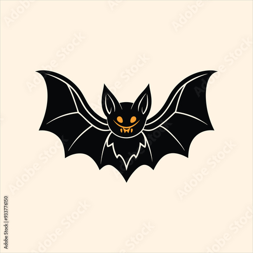 Halloween bat silhouette vector illustration