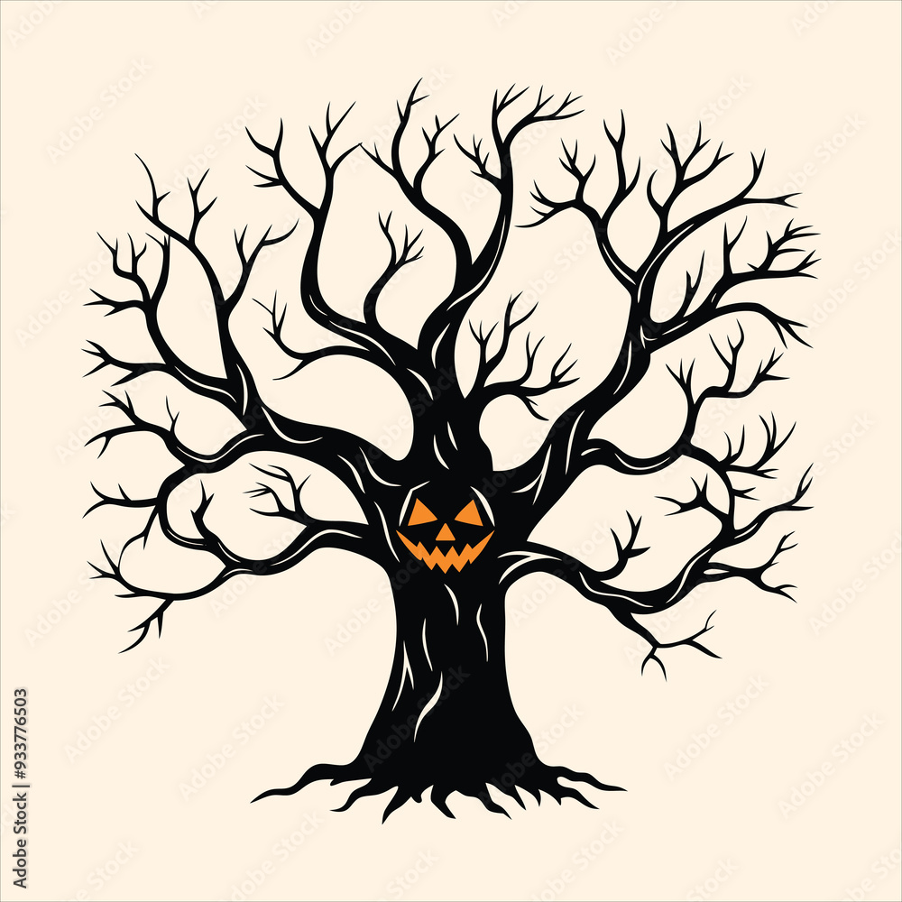 Halloween tree vector illustration Halloween tree vector illustration