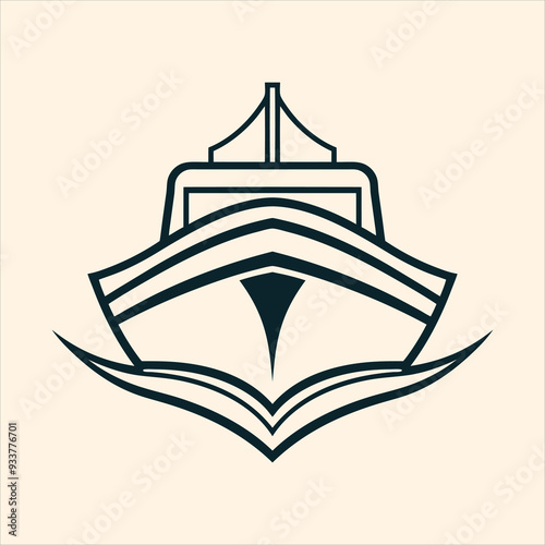 Launch or boat front view vector illustration for logo t-shirt or any others