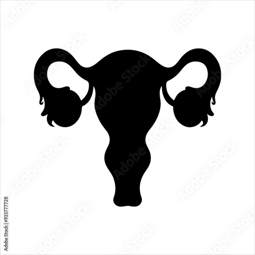 Uterus silhouette vector illustration design on white background.