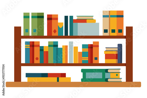 Bookshelf vector art illustration  photo