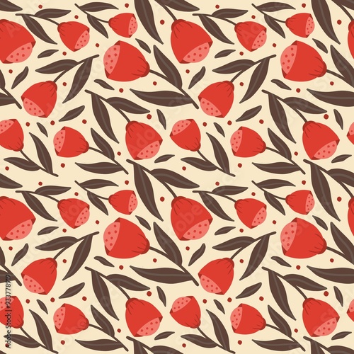 Retro Tulip Flower Pattern