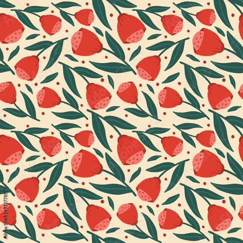 Retro Tulip flower pattern