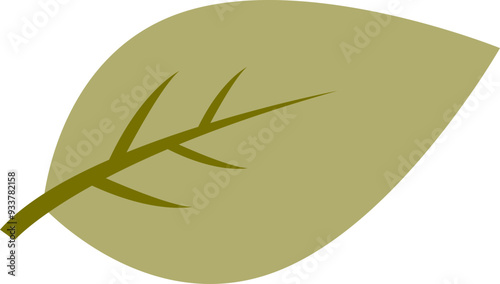 Simple illustration of a green leaf with a stem, symbolizing nature and growth.