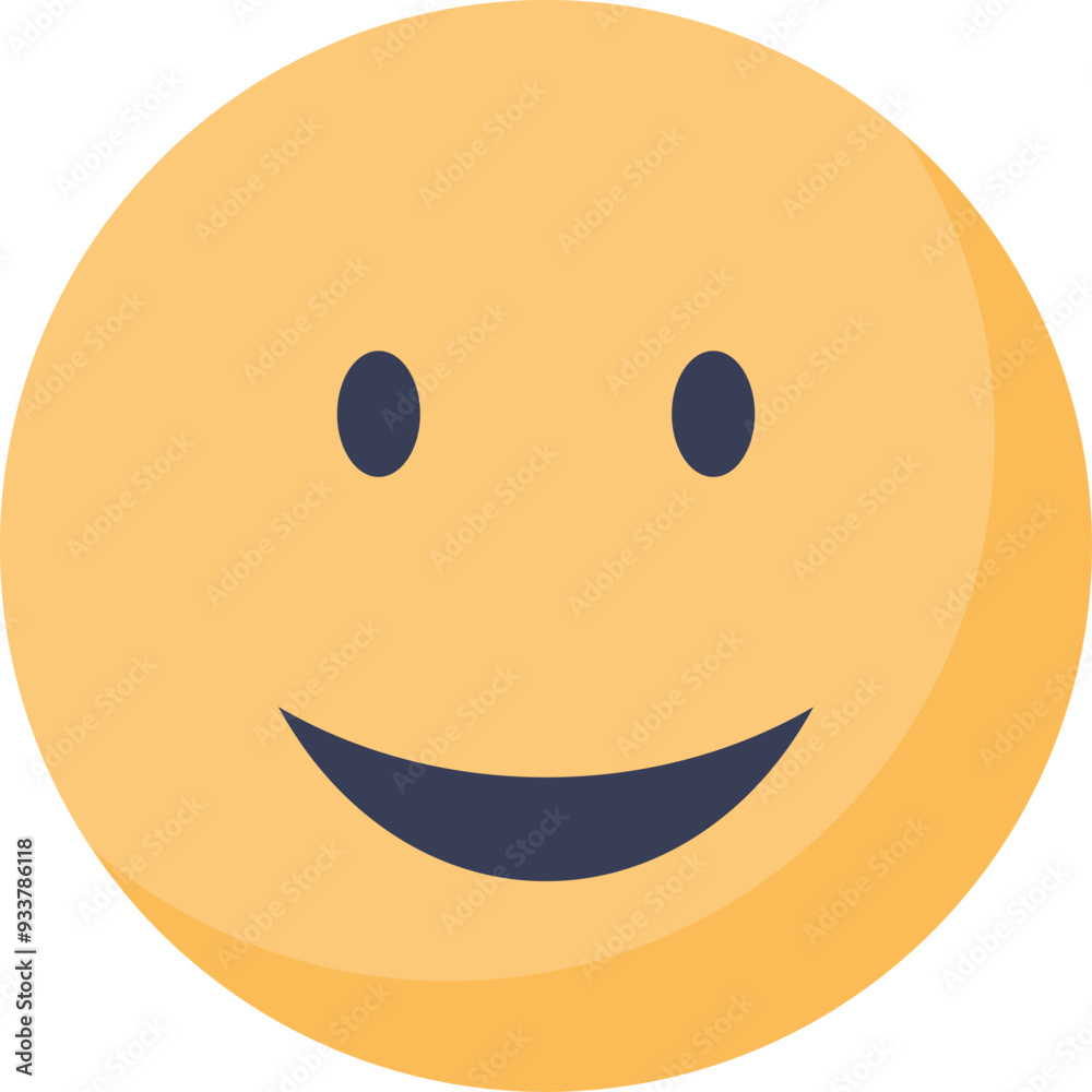 Fototapeta premium A simple yellow smiley face with eyes and a wide smile, symbolizing happiness and positivity.
