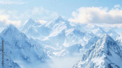 Snowy Mountain Range Illustration