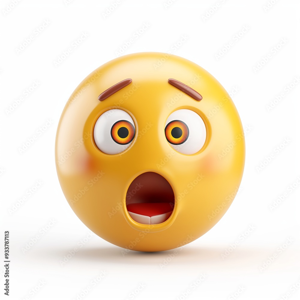 3d Emoticon or scared or afraid yellow ball emoji. 3d Emoticon or scared or afraid yellow ball emoji.