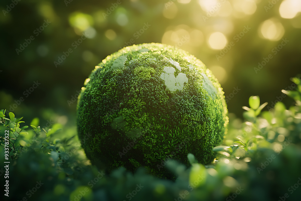 An abstract representation of a green planet, symbolizing environmental sustainability and ecological balance. An abstract representation of a green planet, symbolizing environmental sustainability and ecological balance.