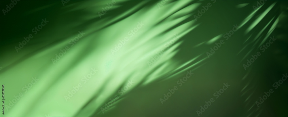 Fototapeta premium Abstract Green Background with Flowing Light and Shadows: Nature, Serenity, Zen Concept. Nature & Tranquility.