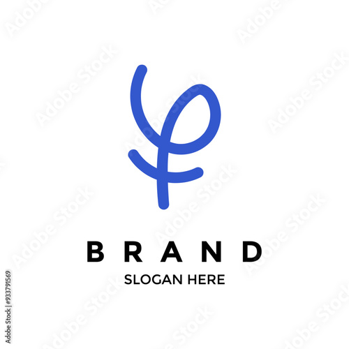 Logo design of F & P letter in vector format file