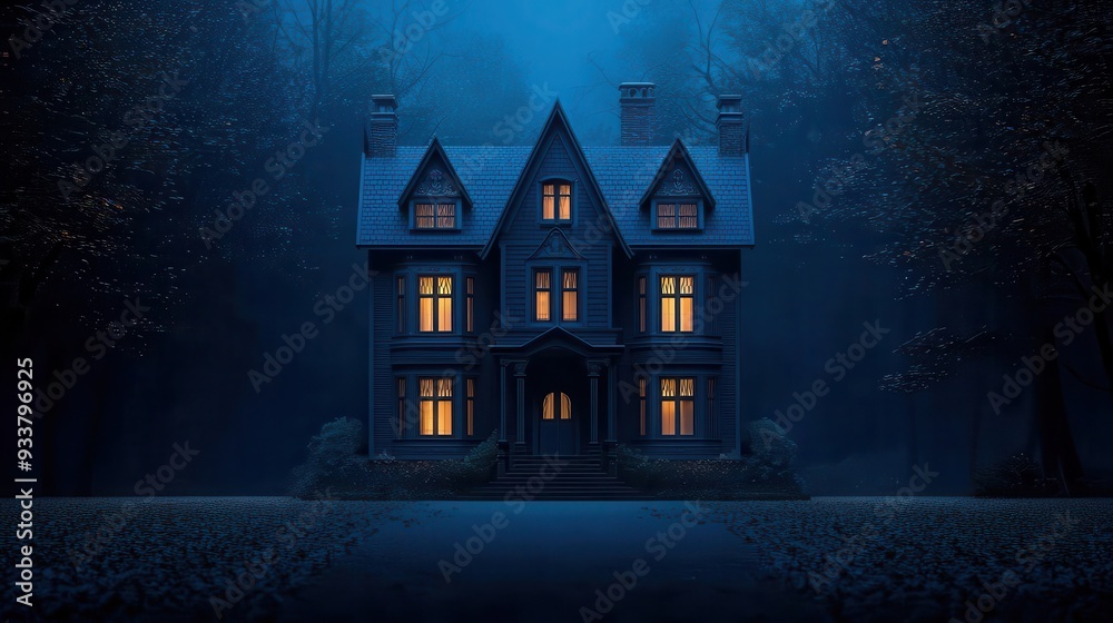 very funny scary ghost house, 3D illustration very funny scary ghost house, 3D illustration