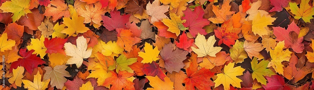 A vibrant collection of fallen autumn leaves creating a colorful carpet. A vibrant collection of fallen autumn leaves creating a colorful carpet.