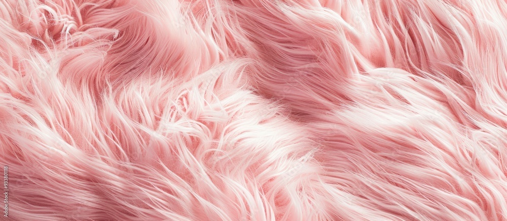 Soft, light pink fur texture with long fibers on a full frame background, offering ample copy space image.