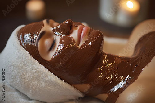 A luxurious spa salon featuring a chocolate body wrap treatment photo