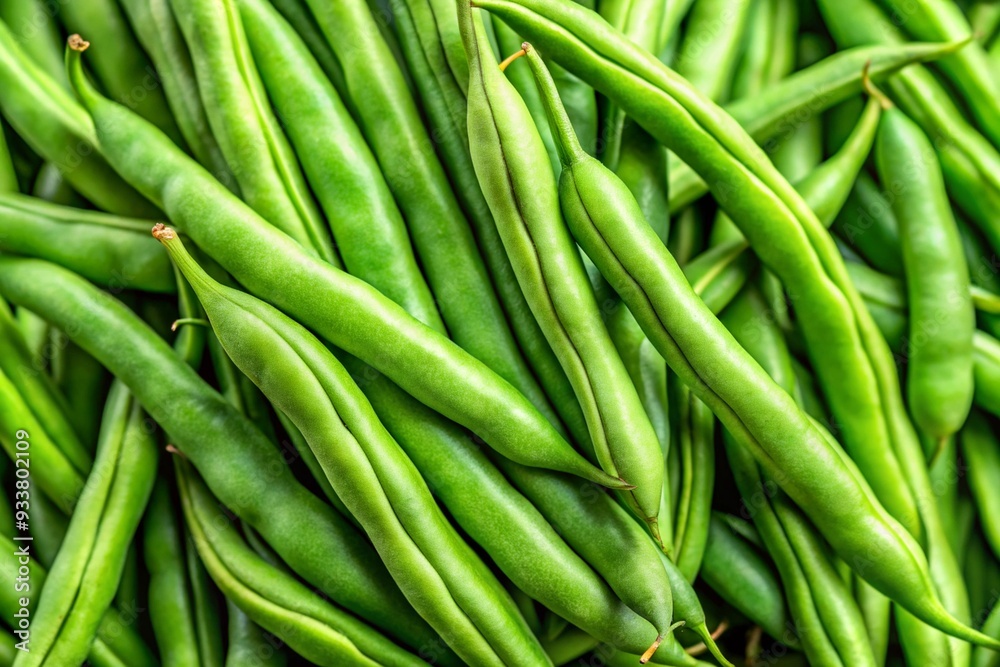 Close-up of fresh green beans with a vibrant color and smooth texture. Close-up of fresh green beans with a vibrant color and smooth texture.